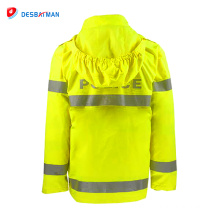 New design hot sale fashionable high visibility fluorescent safety rainsuit